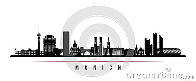 Munich skyline horizontal banner. Vector Illustration