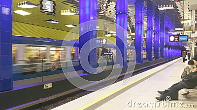Munich underground stop Editorial Stock Photo