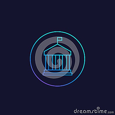 Municipal building line vector icon Vector Illustration