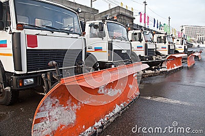 Municipal snow-removal technique Stock Photo