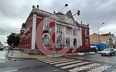 Munisipal Galery, in a grand former Bank of Portugal building, Setubal, Portugal Editorial Stock Photo