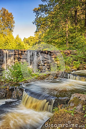 Munka Ljungby Salmon Ladder and Waterfall Stock Photo