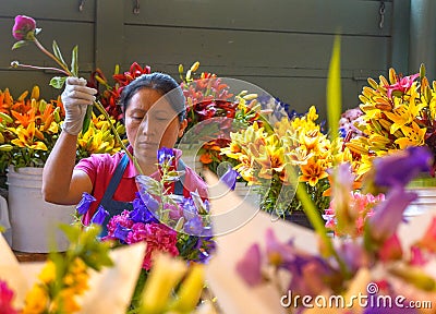 Flower Vendor Seattle Pike Place Farmers Market Editorial Stock Photo