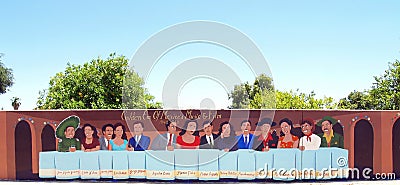 Mural Depicting Famous Mexican Entertainers 1940`s & 1950`s Editorial Stock Photo