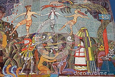 Mural by Diego Rivera Editorial Stock Photo