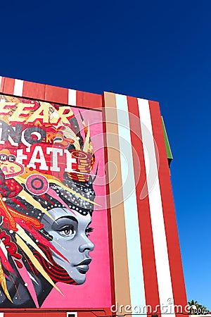 Mural in Downtown Las Vegas Editorial Stock Photo