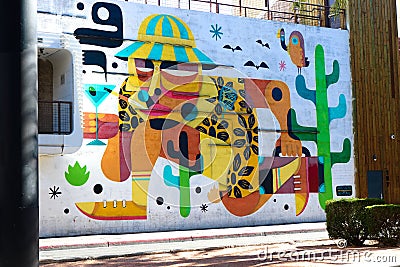 Mural in Downtown Las Vegas Editorial Stock Photo