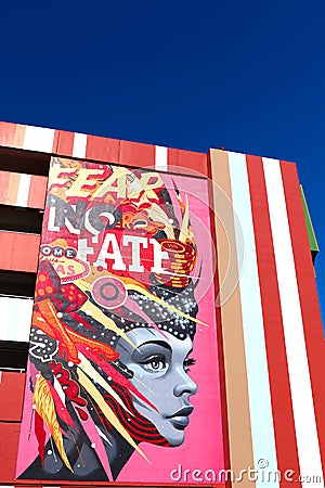 Mural in Downtown Las Vegas Editorial Stock Photo