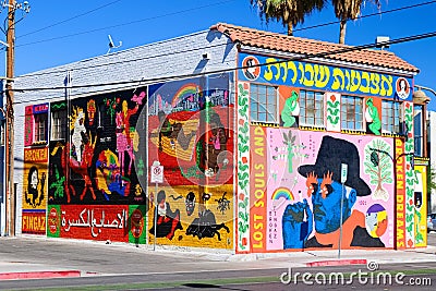 Mural in Downtown Las Vegas Editorial Stock Photo