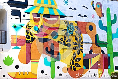 Mural in Downtown Las Vegas Editorial Stock Photo