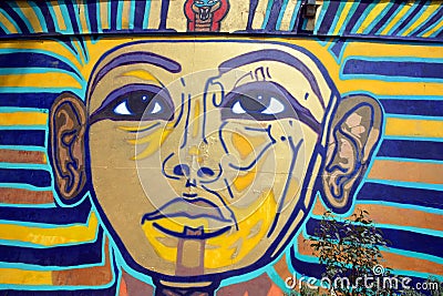 Mural of egyptian gods Editorial Stock Photo