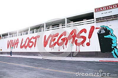 Mural at the Fremont East district in downtown Las Vegas Editorial Stock Photo