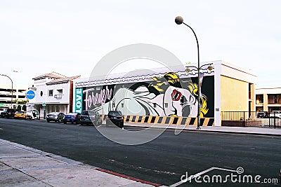 Mural at the Fremont East district in downtown Las Vegas Editorial Stock Photo