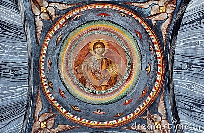 Mural Fresco at monastery Stock Photo