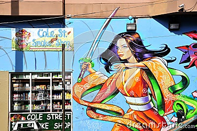 Mural in Haight Hasbury in San Francisco Editorial Stock Photo