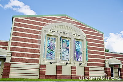 Mural on the Lavilla School of the Arts Building, Jacksonville, Florida Editorial Stock Photo