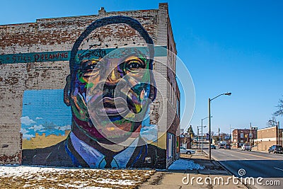 Martin Luther King mural on Toledo Ohio Editorial Stock Photo