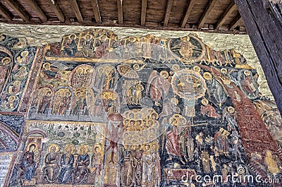 Mural painting in Rozhen Monastery, Bulgaria Editorial Stock Photo