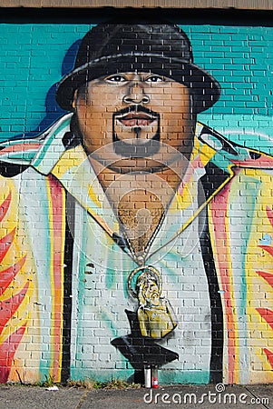 Mural By Tats Cru, Big Pun Detail, Bronx, NY, USA Editorial Stock Photo