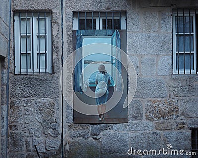 Mural In Vigo Spain Editorial Stock Photo