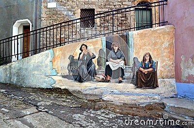 Murals ancient wisdom Editorial Stock Photo