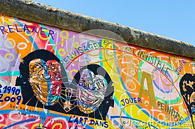 Murals on Berlin wall Editorial Stock Photo