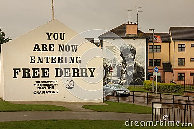 Murals. Derry Londonderry. Northern Ireland. United Kingdom Editorial Stock Photo