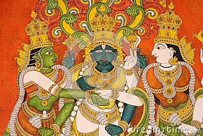 Murals in Meenakshi Temple,India Stock Photo