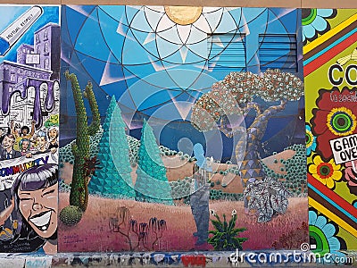 Murals In Mission District, San Francisco Stock Photo