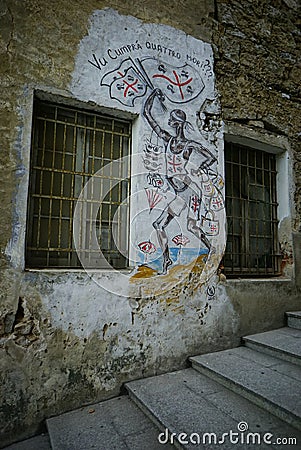 The Murals in Orgosolo in Sardinia, Italy Editorial Stock Photo
