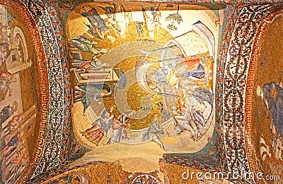 Murals under the dome in the Church of the Holy Savior Outside the Walls. Editorial Stock Photo