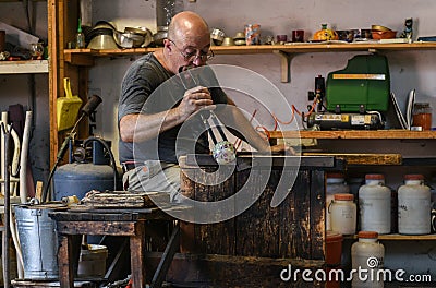Murano Glass maker Editorial Stock Photo