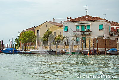 Murano Island, Venezia, Italy - July 06, 2019: Streets and canals of Murano Island known for its glass-making tradition Editorial Stock Photo