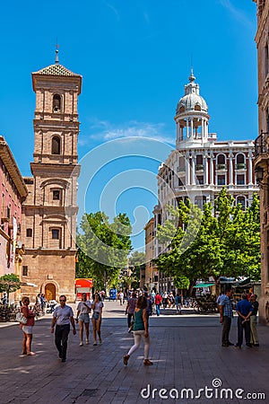 MURCIA, SPAIN, JUNE 19, 2019: Plaza Santo Domingo in Spanish town Murcia, Spain Editorial Stock Photo