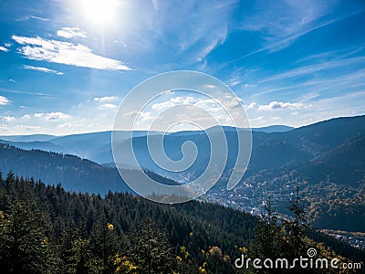 Murgtal landscape in Forbach - azure version Stock Photo