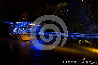 Murinsel atrificial island in Graz, Austria Editorial Stock Photo