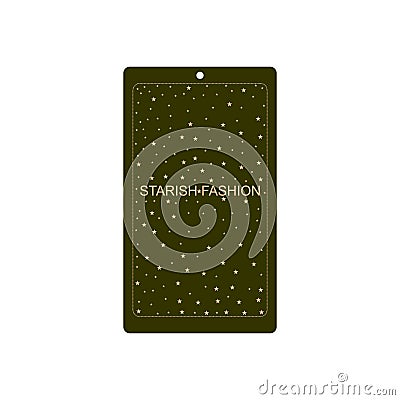 Murky Green Background Sand Color Design Work On Clothing Tag With Slogan Industrial Factories Use On Clothing Tag Design. Vector Illustration