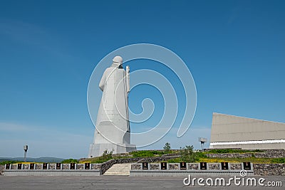 MURMANSK, RUSSIA - June, 2019: Sculpture of soldier Alesha Editorial Stock Photo