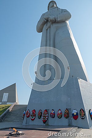 MURMANSK, RUSSIA - June, 2019: Sculpture of soldier Alesha Editorial Stock Photo