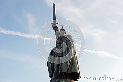 MUROM, Bogatyr with a raised sword Editorial Stock Photo