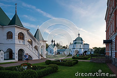 MUROM, Summer evening on the territory of the Murom Spaso-Preobrazhensky Monastery Editorial Stock Photo