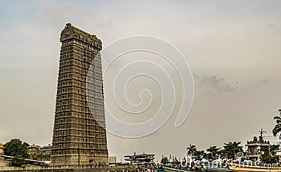 Murudeshwar - Temple Tower with sky background Editorial Stock Photo