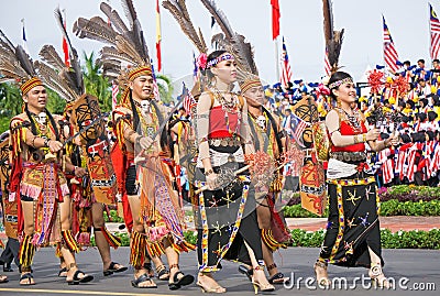 Murut Ethnic Group of Borneo During Malaysia Independence Day Editorial Stock Photo