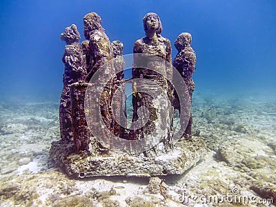 MUSA - The Museum of Underwater Art in Isla Mujeres near Cancun Editorial Stock Photo