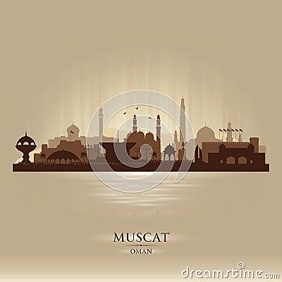 Muscat Oman city skyline vector silhouette Vector Illustration