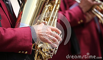 muscian player of saxophone Stock Photo