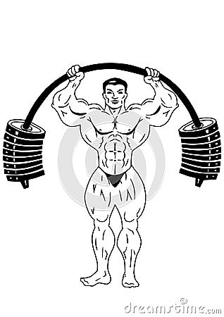 Muscle bodybuilder Vector Illustration