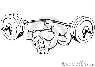 Muscle bodybuilder Vector Illustration