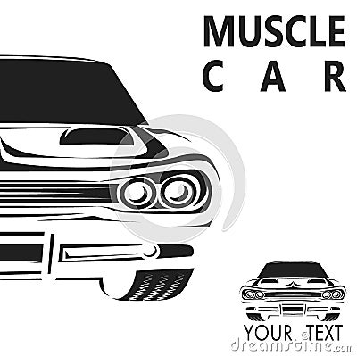 Muscle car retro old poster vector illustration Vector Illustration