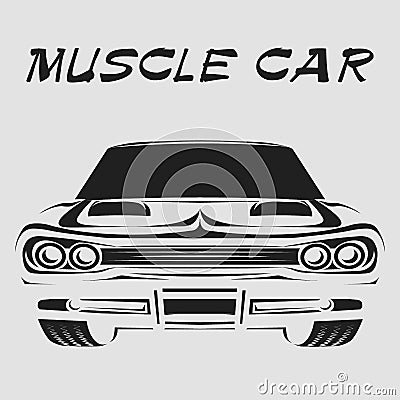 Muscle car retro poster vector illustration Vector Illustration